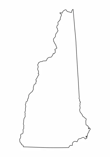 Esquema Mapa New Hampshire Aislado Sobre Fondo Blanco — Vector de stock