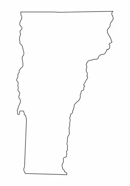 Vermont Haritası Beyaz Arkaplanda Izole Edildi — Stok Vektör