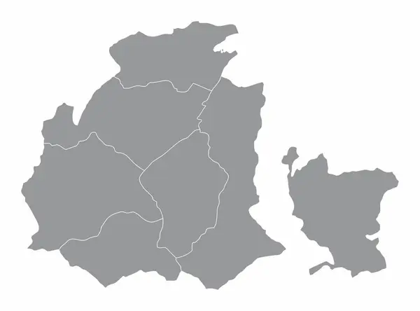 オバルド カントンの行政地図は スイスの白い背景に分離されている — ストックベクタ