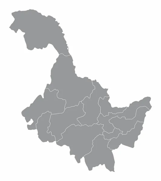 Mapa Administrativo Provincia Heilongjiang Aislado Sobre Fondo Blanco China — Archivo Imágenes Vectoriales