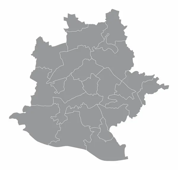 Stuttgart Stad Administrativ Karta Isolerad Vit Bakgrund Tyskland — Stock vektor