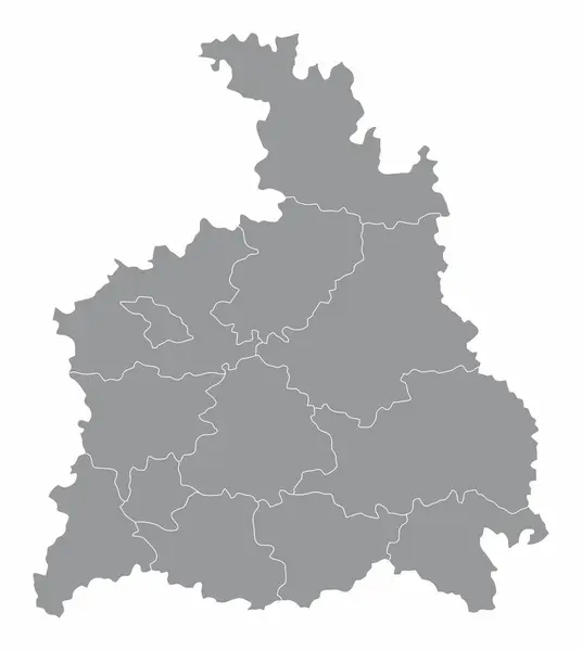 Mapa Administrativo Región Stuttgart Aislado Sobre Fondo Blanco Alemania — Archivo Imágenes Vectoriales
