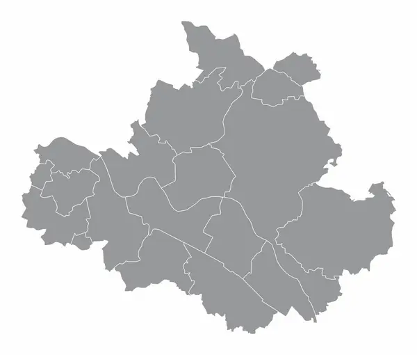 Verwaltungskarte Dresden Isoliert Auf Weißem Hintergrund Deutschland — Stockvektor