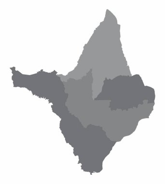 The administrative map of Amapa State in grayscale, Brazil clipart