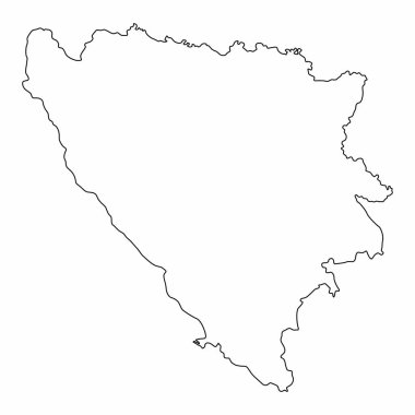 Bosna-Hersek haritası beyaz arkaplanda izole edildi