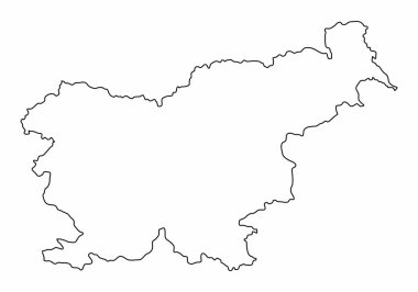 Slovenya haritası beyaz arkaplanda izole edildi