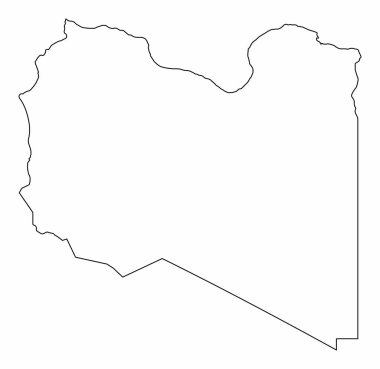 Libya haritası beyaz arkaplanda izole edildi