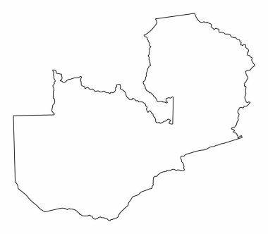 Zambiya haritası beyaz arkaplanda izole edildi