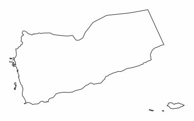 Yemen haritası beyaz arkaplanda izole edildi