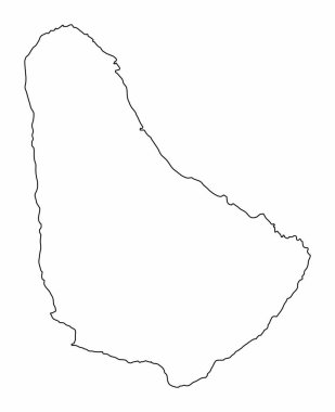 Barbados ana hat haritası beyaz arkaplanda izole edildi