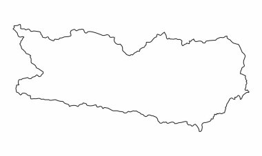 Carinthia state, outline map isolated on white background, Austria clipart