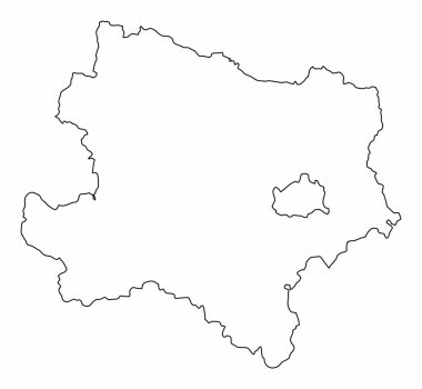 Avusturya devleti ve ana hat haritası beyaz arka planda izole edildi, Avusturya