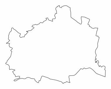 Viyana haritası beyaz arka planda izole edilmiş, Avusturya