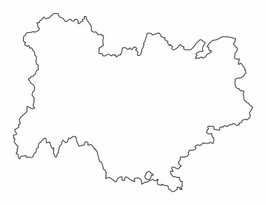 Auvergne-Rhone-Alpes ana hat haritası beyaz arkaplanda izole edildi, Fransa