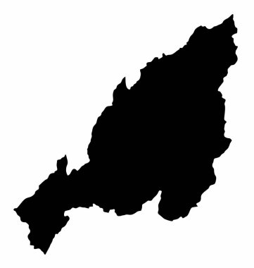 Nagaland siluet haritası beyaz arka planda izole edilmiş, Hindistan