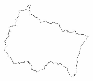 Beyaz arka planda izole edilmiş Grand Est ana hat haritası, Fransa