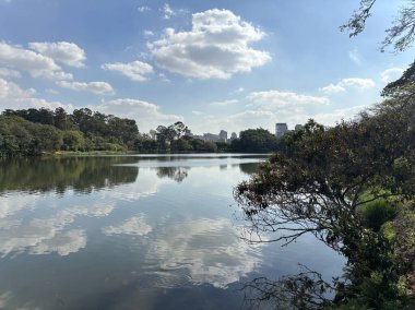 Brezilya Sao Paulo şehrindeki Ibirapuera Park manzarası