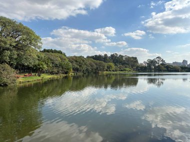Brezilya Sao Paulo şehrindeki Ibirapuera Park manzarası