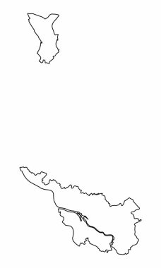 Bremen haritası beyaz arkaplanda izole edildi, Almanya