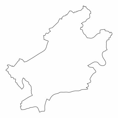 Frankfurt am Main City ana hat haritası beyaz arka planda izole, Almanya