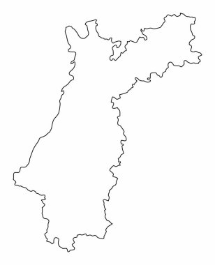 Karlshue Bölgesi haritası beyaz arkaplanda izole edildi, Almanya