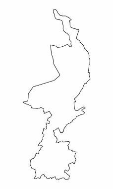 Limburg ili ve ana hat haritası beyaz arkaplanda izole edildi, Hollanda