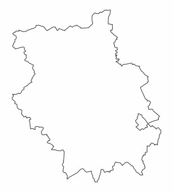 Cambridgeshire ilçesi haritası beyaz arka planda izole edildi, İngiltere