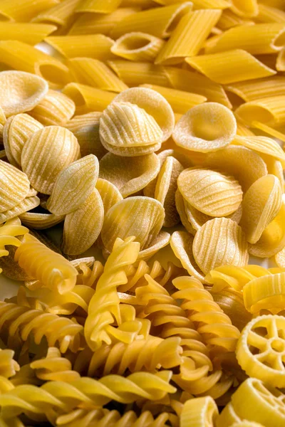 Background Various Types Traditional Italian Pasta — Stock Photo, Image