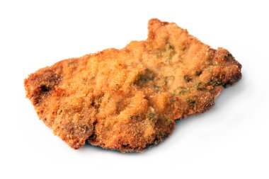 Cotoletta alla milano, tipik bir ekmek ve kızarmış et tarifi, İtalyan yemeği.