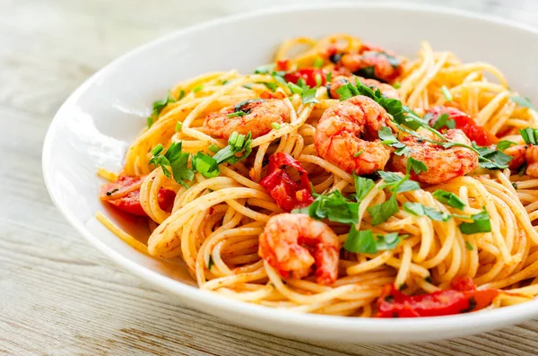 Spaghetti Shrimp Sauce Stock Picture