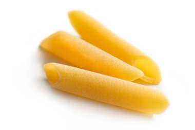 Çiğ İtalyan makarnası, yakın çekim.