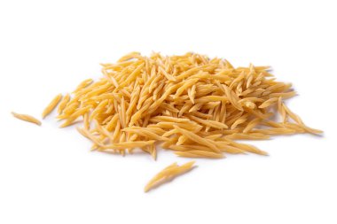 Pişmemiş trofie 'nin arka planı, geleneksel İtalyan makarnası şekli, Avrupa yemekleri.