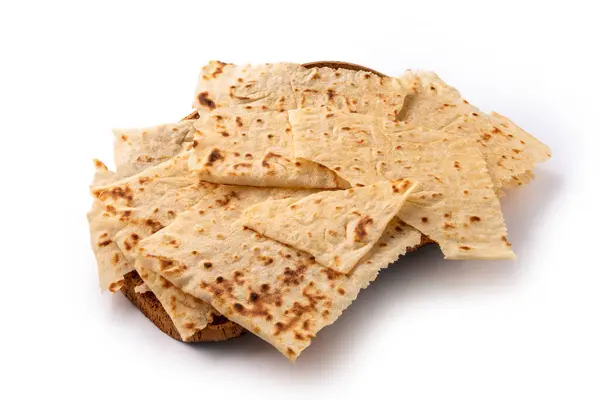 stock image Sheets of crunchy flatbread, typical bread of Sardinian cuisine, Italian food