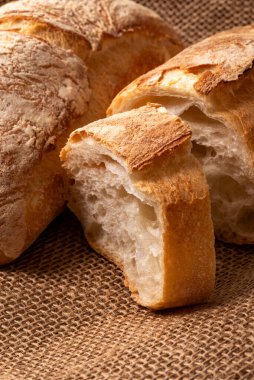 Lezzetli taze buğday ekmeğine yakın çekim