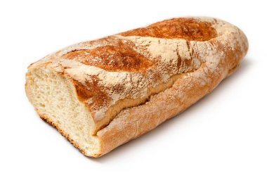 Beyaz arkaplanda izole edilmiş taze ekmek 