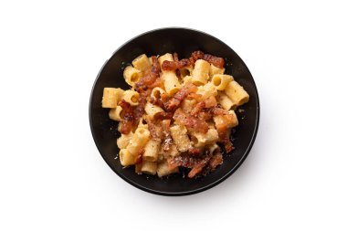 Lezzetli makarna, yakın çekim. Yiyecek. 