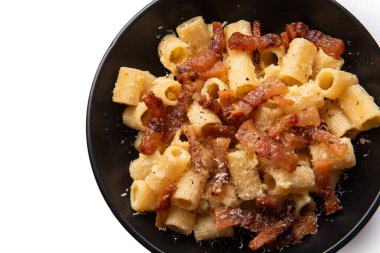 Lezzetli makarna, yakın çekim. Yiyecek. 