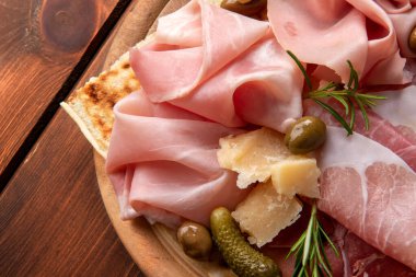 Lezzetli aperatifler, kapatın. Yiyecek.    