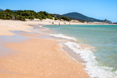 Cabras yakınlarındaki Mari ermi plajı, Oristano, Sardinya, İtalya, Avrupa