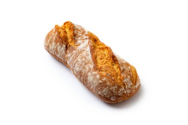 Beyaz arka plan üzerinde izole Fransız baget ekmeği.