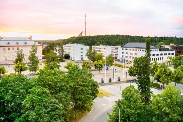Kouvola Finland Stadscentrum Met Gebouwen Straten Bomen Prachtig Stadsgezicht Van Stockfoto