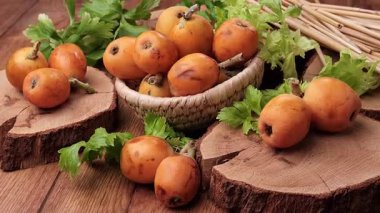 Sicilya 'da yetişen organik Medlar yığını. Yakın çekim.