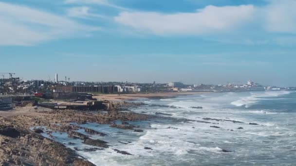 Wysoki Kąt Widzenia Casablanca Krajobraz Morski Maroko — Wideo stockowe