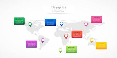 Infographic design elements with navigations for your business data. Vector Illustration. Elements of this image furnished by NASA