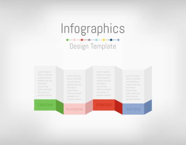 Infographic tasarım öğeleri iş verilerinizi 4 seçenekleri, parçalar, adımları, zaman çizelgeleri veya işlemler ile için. Vektör çizim.