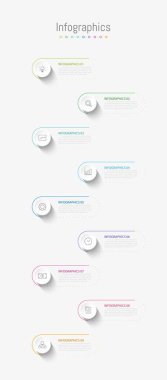 İş verileriniz için Infographic 9 seçenekleri tasarım elemanları. Vektör İllüstrasyonu.