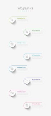 İş verileriniz için Infographic 8 seçenekleri tasarım elemanları. Vektör İllüstrasyonu.