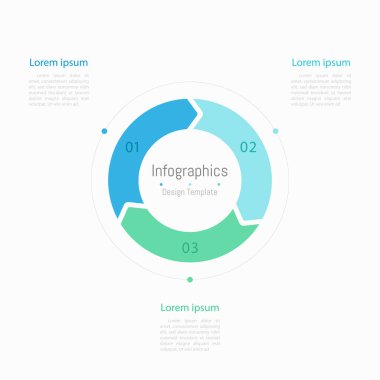 İş verileriniz için Infographic 3 seçenekleri tasarım elemanları. Vektör İllüstrasyonu.