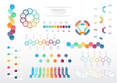 İş verileriniz için Infographic 10 seçenekleri tasarım elemanları seti. Vektör İllüstrasyonu.