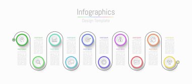 İş verileriniz için Infographic 10 seçenekleri tasarım elemanları. Vektör İllüstrasyonu.